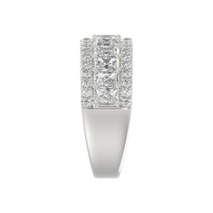 Ladies 14K White Gold Ladies Band 2 1/4CT Featuring Round &amp; Radiant Cut Diamonds