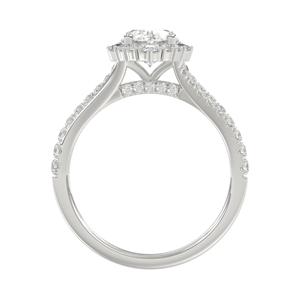 14K WHITE GOLD 2.00CT ROUND/OVAL/BAGUETTE DIAMOND LADIES RING