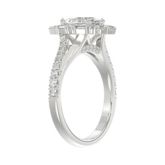 14K WHITE GOLD 2.00CT ROUND/OVAL/BAGUETTE DIAMOND LADIES RING