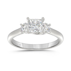 14K WHITE GOLD 1.00CT PRINCESS/ROUND DIAMOND LADIES RING (CENTER STONE PRINCESS DIAMOND 3/4CT)