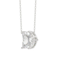 10K White Gold Diamond Initial “D” Pendant 2 1/3CT Fancy Cut Ladies Alphabet Charm with Chain