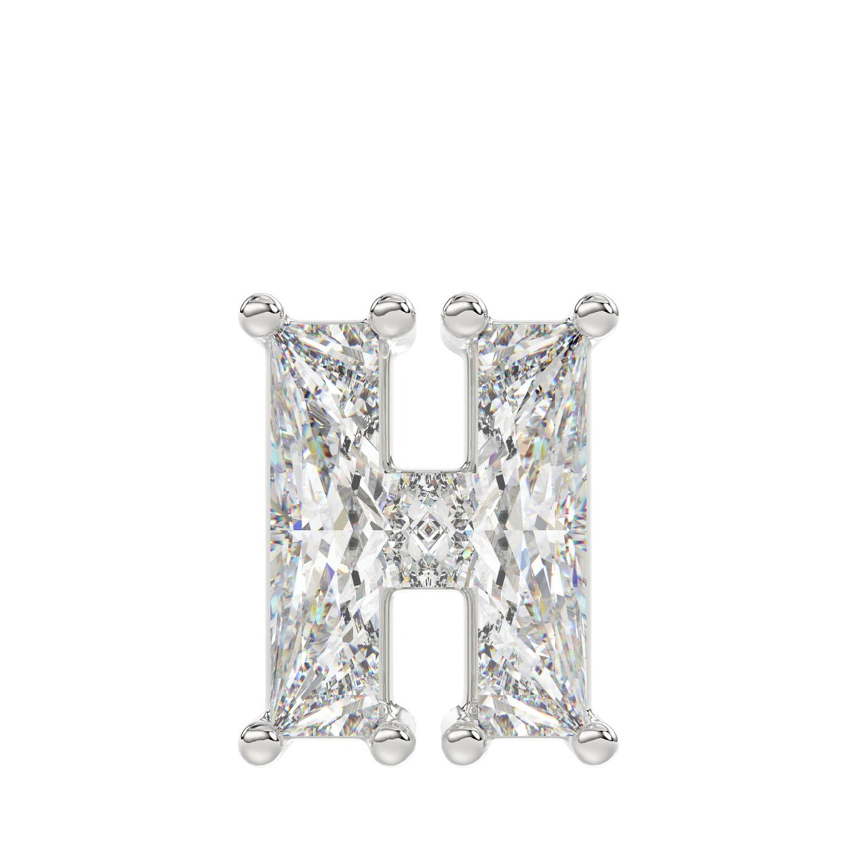 10K WHITE GOLD 1 1/3CT FANCY CUT ALPHABET DIAMOND LADIES PENDANT WITH CHAIN