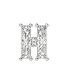 10K WHITE GOLD 1 1/3CT FANCY CUT ALPHABET DIAMOND LADIES PENDANT WITH CHAIN