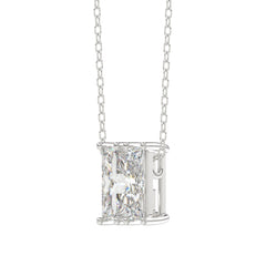 10K White Gold Diamond Initial “H” Pendant 1 1/3CT Fancy Cut Ladies Alphabet Charm with Chain