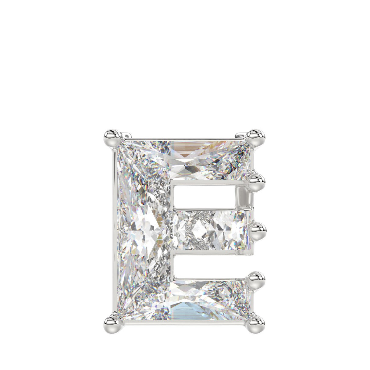 10K WHITE GOLD 1 1/2CT FANCY CUT ALPHABET DIAMOND LADIES PENDANT WITH CHAIN