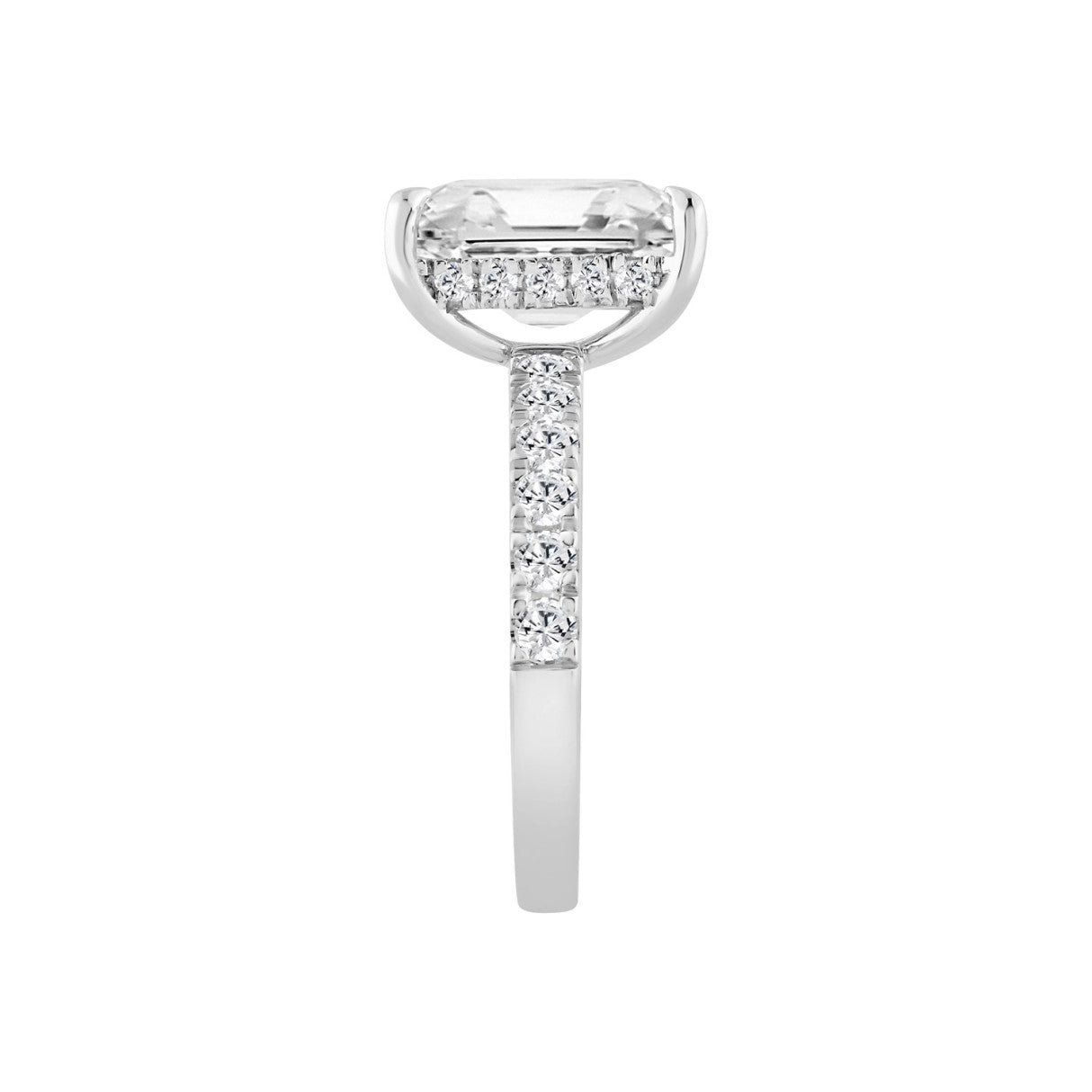 14K WHITE GOLD 4 3/4CT ROUND/RADIANT DIAMOND LADIES RING (CENTER STONE RADIANT DIAMOND 4.00CT)