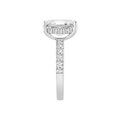 14K WHITE GOLD 4 3/4CT ROUND/RADIANT DIAMOND LADIES RING (CENTER STONE RADIANT DIAMOND 4.00CT)