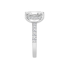 14K WHITE GOLD 4 3/4CT ROUND/RADIANT DIAMOND LADIES RING (CENTER STONE RADIANT DIAMOND 4.00CT)