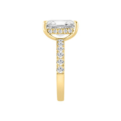 14K YELLOW GOLD 4 3/4CT ROUND/RADIANT DIAMOND LADIES RING (CENTER STONE RADIANT DIAMOND 4CT)
