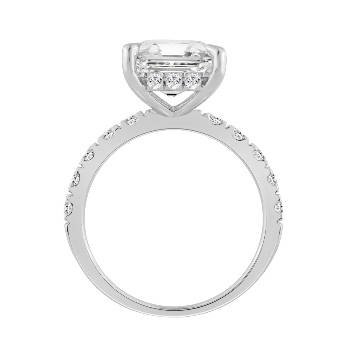 14K WHITE GOLD 6.00CT ROUND/RADIANT DIAMOND LADIES RING (CENTER STONE RADIANT DIAMOND 5CT)