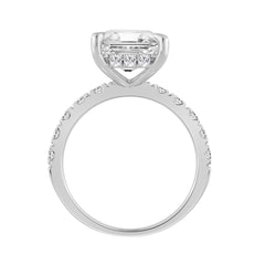 14K WHITE GOLD 6.00CT ROUND/RADIANT DIAMOND LADIES RING (CENTER STONE RADIANT DIAMOND 5CT)