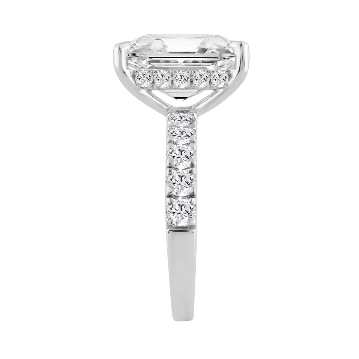 14K WHITE GOLD 6.00CT ROUND/RADIANT DIAMOND LADIES RING (CENTER STONE RADIANT DIAMOND 5CT)