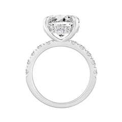 14K WHITE GOLD 6.00CT ROUND DIAMOND LADIES RING (CENTER STONE ROUND DIAMOND 5.00CT)