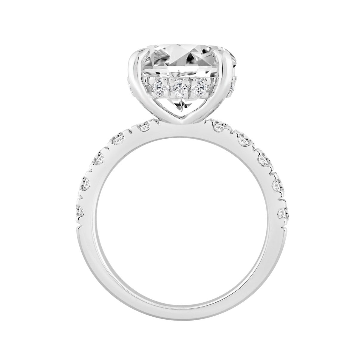 14K WHITE GOLD 6.00CT ROUND DIAMOND LADIES RING (CENTER STONE ROUND DIAMOND 5.00CT)