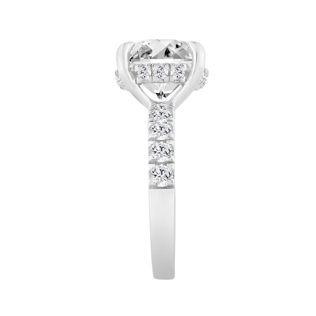 14K WHITE GOLD 6.00CT ROUND DIAMOND LADIES RING (CENTER STONE ROUND DIAMOND 5.00CT)