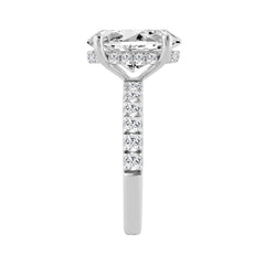 14K WHITE GOLD 4 3/4CT ROUND/OVAL DIAMOND LADIES RING (CENTER STONE OVAL DIAMOND 4CT)