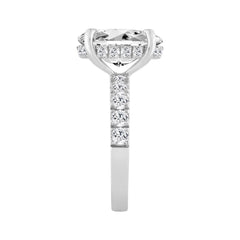 14K WHITE GOLD 6.00CT ROUND/OVAL DIAMOND LADIES RING (CENTER STONE OVAL DIAMOND 5CT)