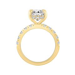 14K YELLOW GOLD 6.00CT ROUND/OVAL DIAMOND LADIES RING (CENTER STONE OVAL DIAMOND 5.00CT)