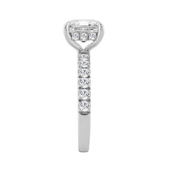 14K WHITE GOLD 6.00CT ROUND/CUSHION DIAMOND LADIES RING (CENTER STONE CUSHION DIAMOND 5CT)