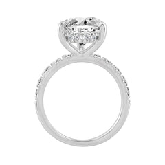 14K WHITE GOLD 4 3/4CT ROUND/PEAR DIAMOND LADIES RING (CENTER STONE PEAR DIAMOND 4CT)
