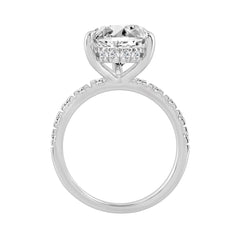 14K WHITE GOLD 4 3/4CT ROUND/PEAR DIAMOND LADIES RING (CENTER STONE PEAR DIAMOND 4CT)