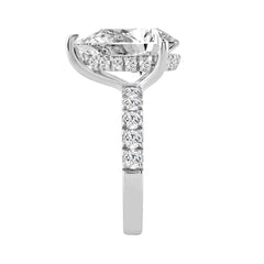 14K WHITE GOLD 4 3/4CT ROUND/PEAR DIAMOND LADIES RING (CENTER STONE PEAR DIAMOND 4CT)