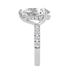 14K WHITE GOLD 4 3/4CT ROUND/PEAR DIAMOND LADIES RING (CENTER STONE PEAR DIAMOND 4CT)