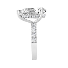14K WHITE GOLD 6.00CT ROUND/PEAR DIAMOND LADIES RING (CENTER STONE PEAR DIAMOND 5CT