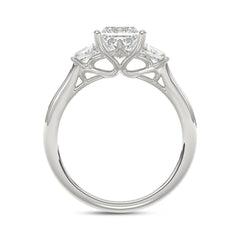 14K WHITE GOLD 1 3/4CT PRINCESS/TRAPEZOID DIAMOND LADIES RING (CENTER STONE PRINCESS DIAMOND 1 1/4CT)