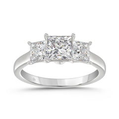 14K WHITE GOLD 2 1/6CT PRINCESS DIAMOND LADIES RING (CENTER STONE PRINCESS DIAMOND 1CT)