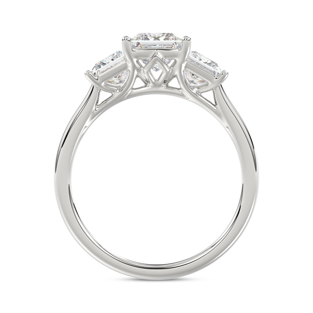 14K WHITE GOLD 2 1/6CT PRINCESS DIAMOND LADIES RING (CENTER STONE PRINCESS DIAMOND 1CT)