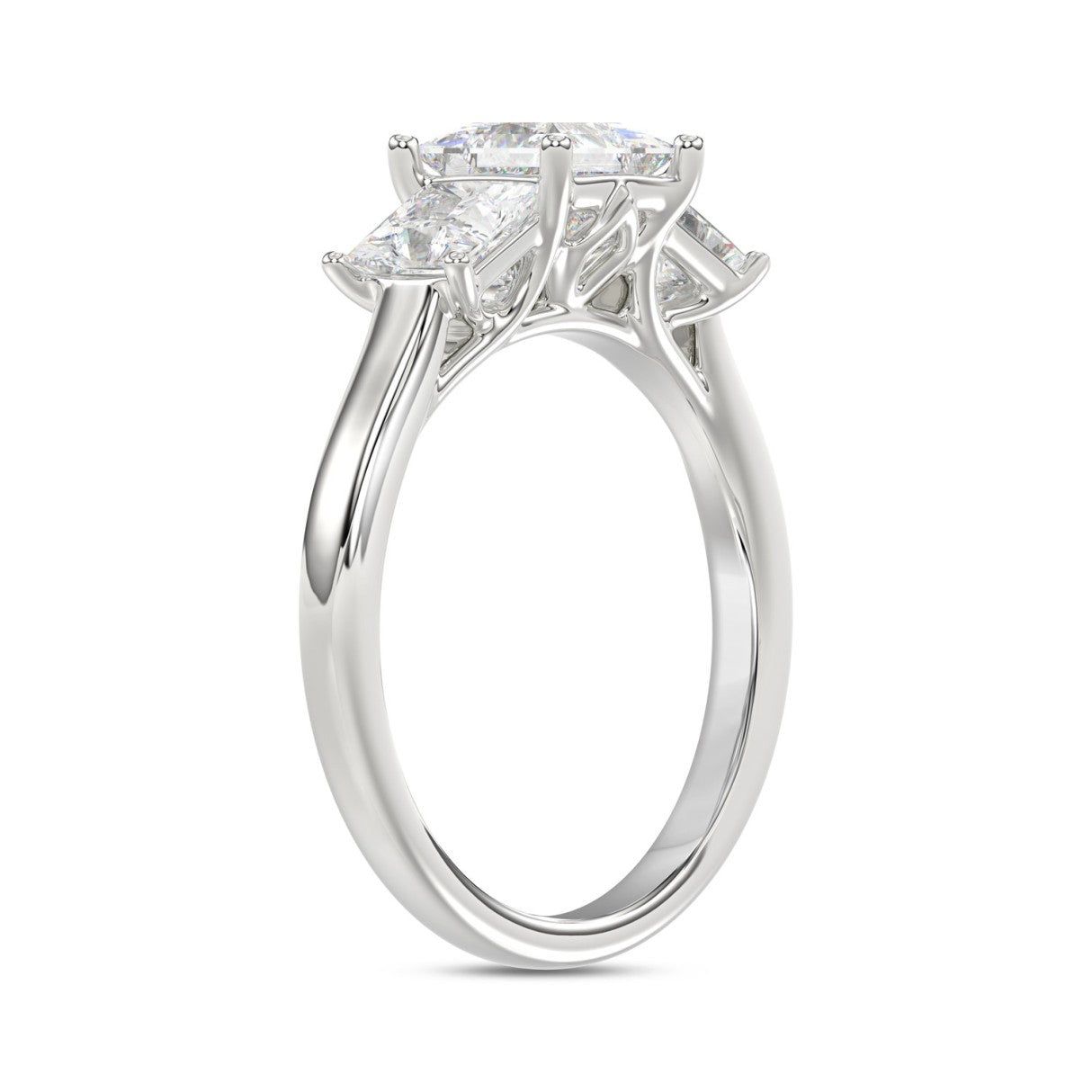 14K WHITE GOLD 2 1/6CT PRINCESS DIAMOND LADIES RING (CENTER STONE PRINCESS DIAMOND 1CT)