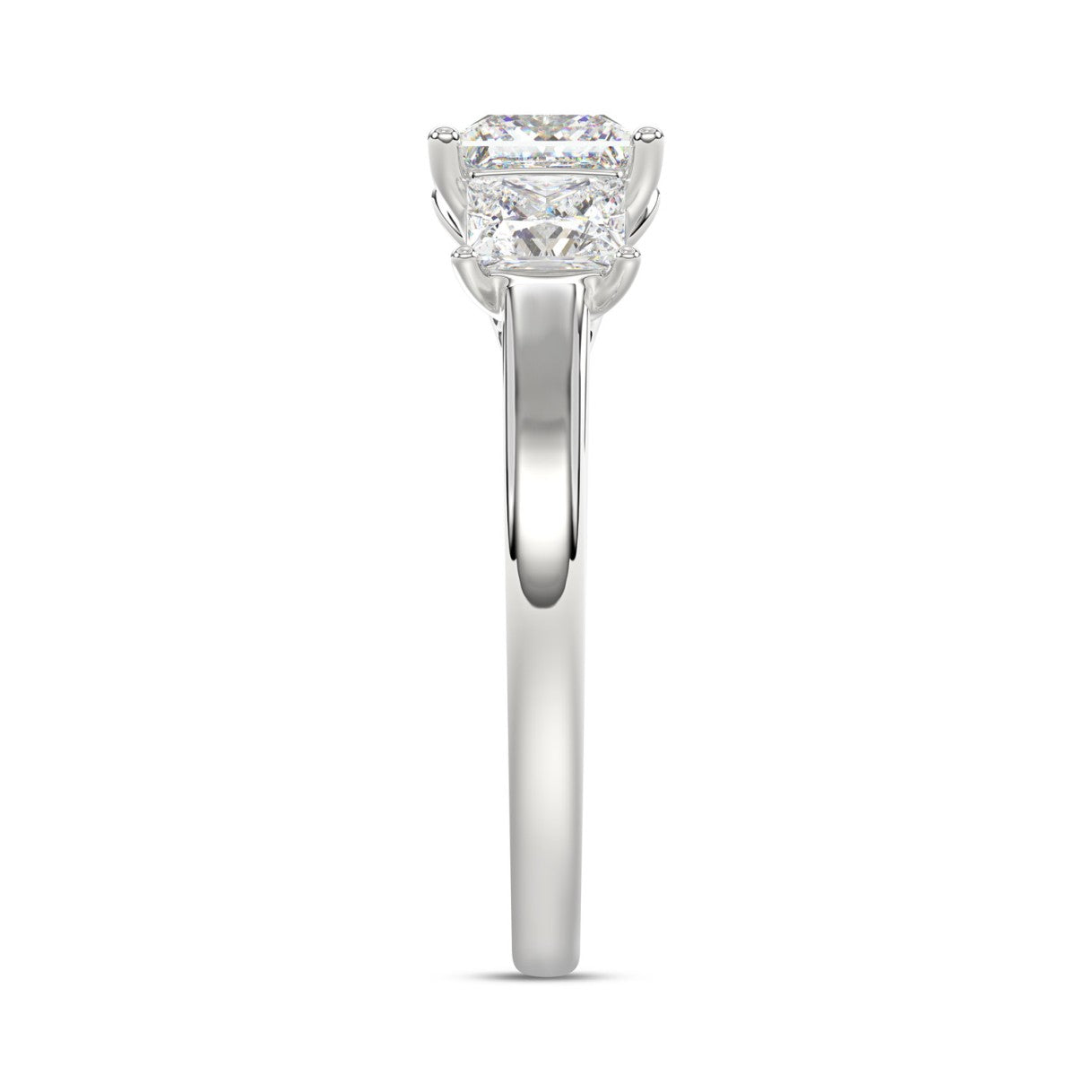 14K WHITE GOLD 2 1/6CT PRINCESS DIAMOND LADIES RING (CENTER STONE PRINCESS DIAMOND 1CT)