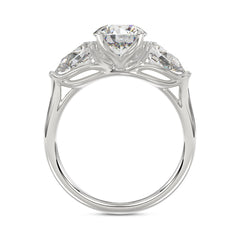14K WHITE GOLD 2 1/3CT ROUND/PEAR DIAMOND LADIES RING (CENTER STONE ROUND DIAMOND 1 1/4CT)