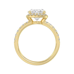 14K YELLOW GOLD 4 1/2CT ROUND/OVAL DIAMOND LADIES RING (CENTER STONE OVAL DIAMOND 4.00CT &amp; Color F-G Clarity VS1/VS2)