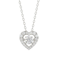 10K WHITE GOLD 3/4CT ROUND DIAMOND LADIES PENDANT WITH CHAIN (CENTER STONE ROUND DIAMOND 1/2CT)