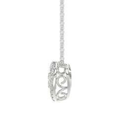 10K White Gold Diamond Heart Necklace for Women 3/4CT Round Diamond Heart Pendant, Elegant Fine Jewelry Gift