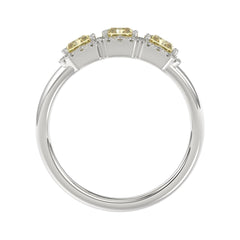 14K WHITE GOLD 1 1/2CT ROUND/YELLOW RADIANT DIAMOND LADIES RING