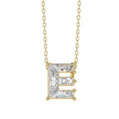 14K YELLOW GOLD 1 1/2CT FANCY CUT ALPHABET DIAMOND LADIES PENDANT WITH CHAIN