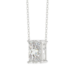 14K WHITE GOLD 1 1/3CT FANCY CUT ALPHABET DIAMOND LADIES PENDANT WITH CHAIN