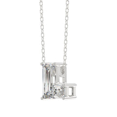 14K WHITE GOLD 1 1/3CT FANCY CUT ALPHABET DIAMOND LADIES PENDANT WITH CHAIN