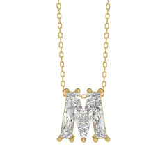 14K YELLOW GOLD 1 5/8CT FANCY CUT ALPHABET DIAMOND LADIES PENDANT WITH CHAIN