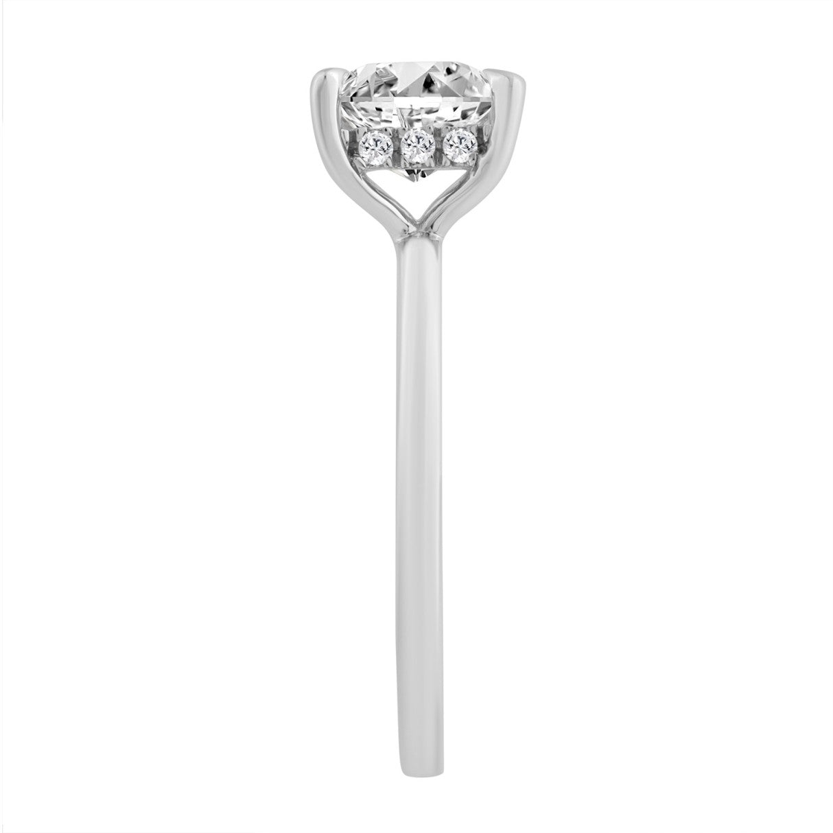 14K WHITE GOLD 2.00CT ROUND/PRINCESS DIAMOND LADIES RING (CENTER STONE PRINCESS DIAMOND 2.00CT)