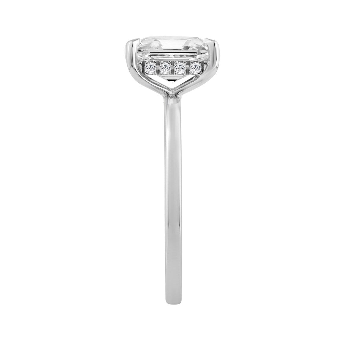 14K WHITE GOLD 2.00CT ROUND/EMERALD DIAMOND LADIES RING (CENTER STONE EMERALD DIAMOND 2CT)
