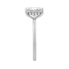 14K WHITE GOLD 2.00CT ROUND/EMERALD DIAMOND LADIES RING (CENTER STONE EMERALD DIAMOND 2CT)