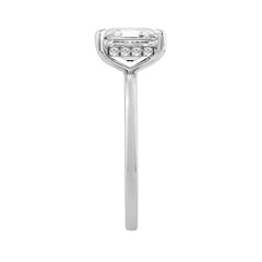 14K WHITE GOLD 2.00CT ROUND/EMERALD DIAMOND LADIES RING (CENTER STONE EMERALD DIAMOND 2CT)