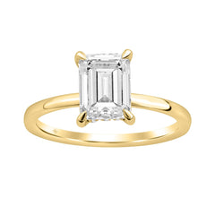 14K YELLOW GOLD 2.00CT ROUND/EMERALD DIAMOND LADIES RING (CENTER STONE EMERALD DIAMOND 2CT)