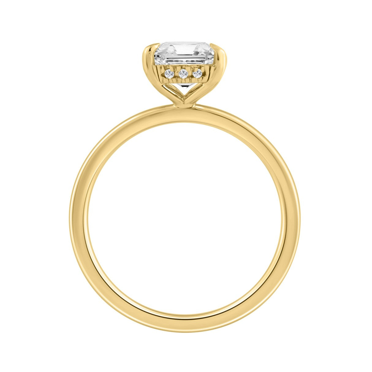 14K YELLOW GOLD 2.00CT ROUND/EMERALD DIAMOND LADIES RING (CENTER STONE EMERALD DIAMOND 2CT)