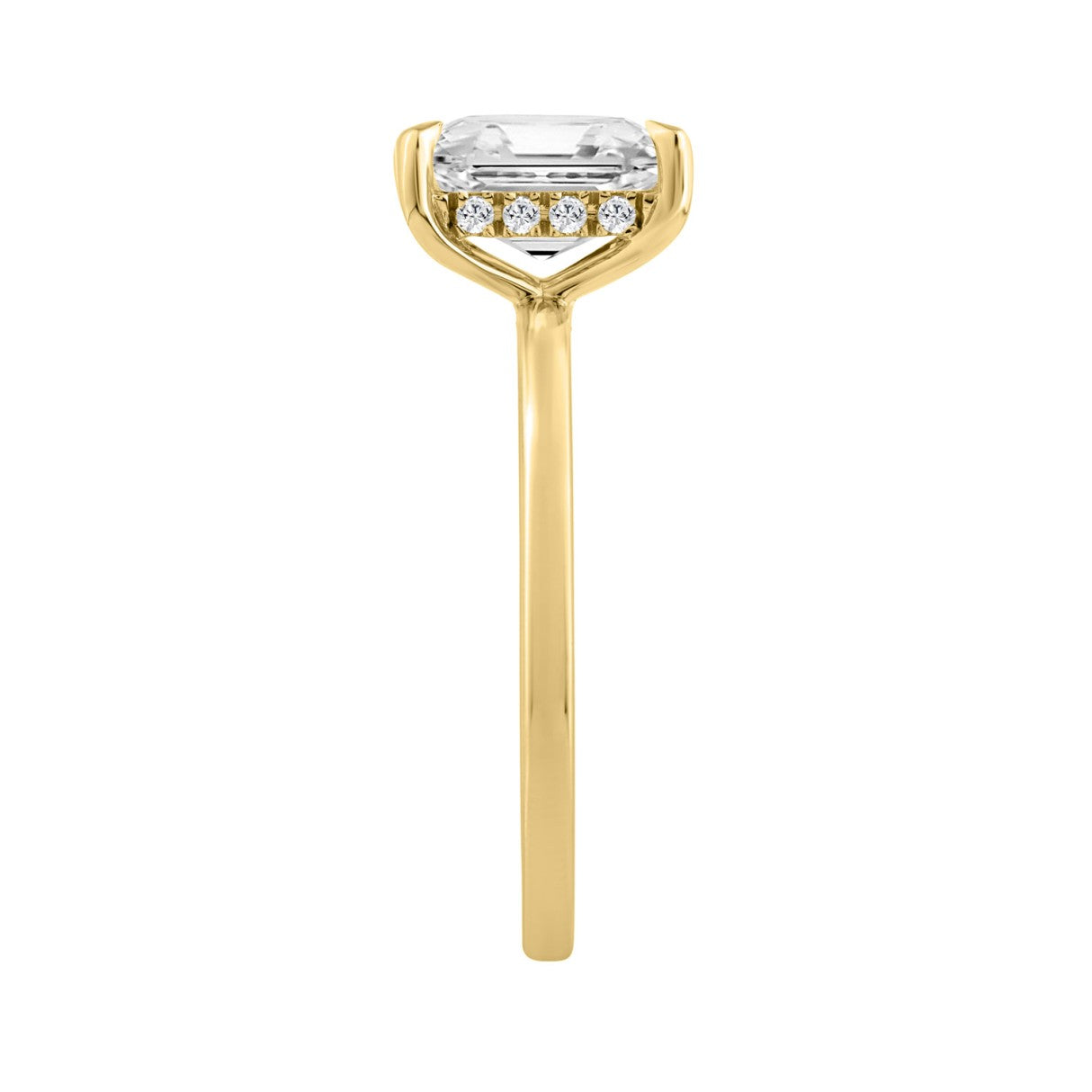 14K YELLOW GOLD 2.00CT ROUND/EMERALD DIAMOND LADIES RING (CENTER STONE EMERALD DIAMOND 2CT)