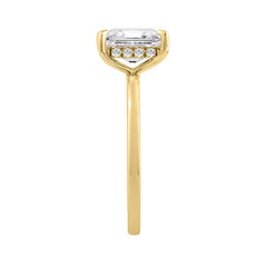 14K YELLOW GOLD 2.00CT ROUND/EMERALD DIAMOND LADIES RING (CENTER STONE EMERALD DIAMOND 2CT)